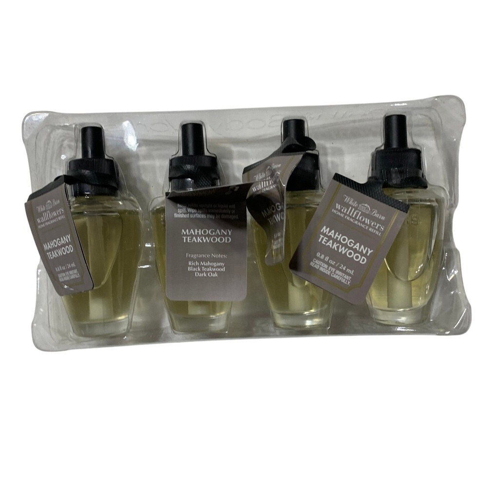 Bath & Body Works Mahogany Teakwood‎ Wallflowers Fragrance Refills 4 Pack 0.8oz